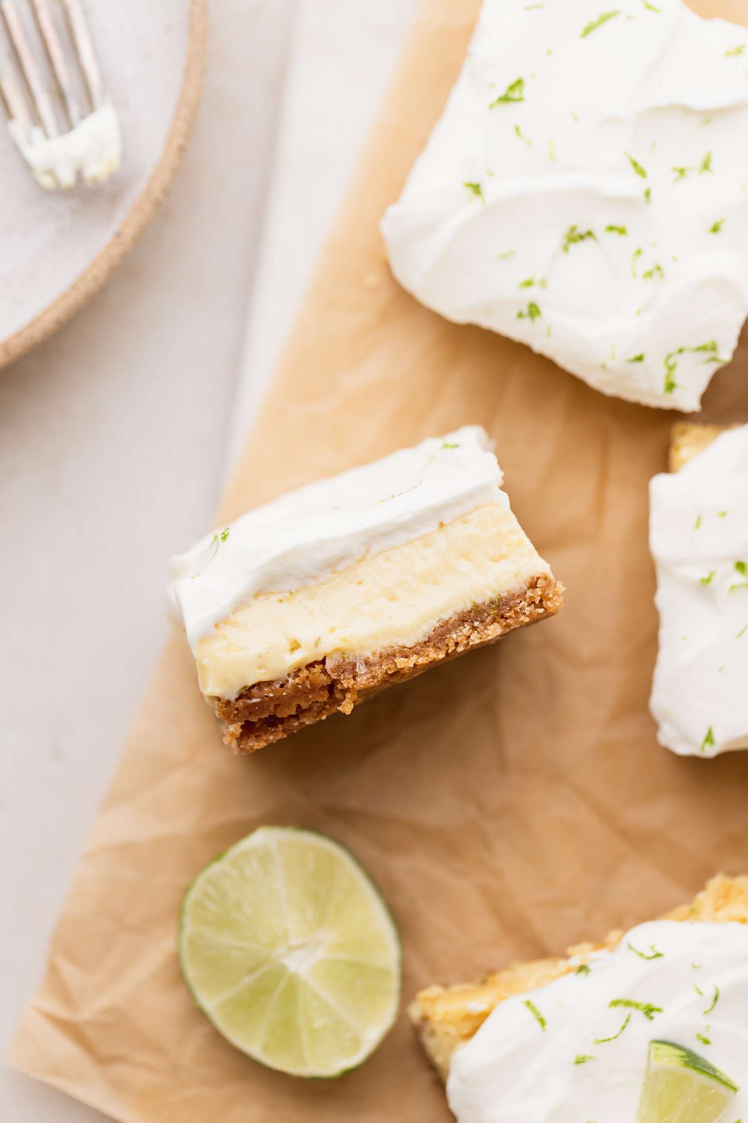 Styled key lime bars