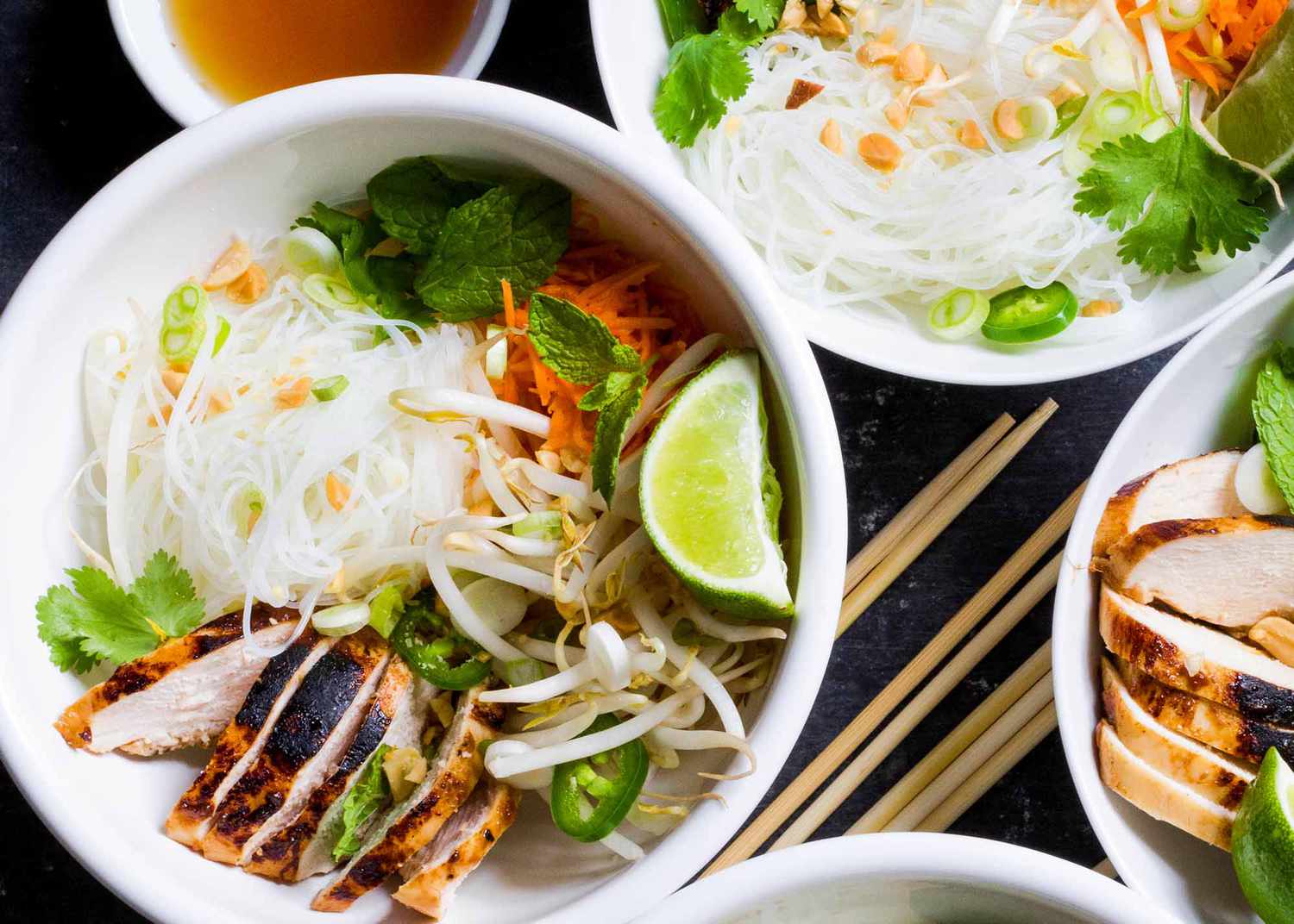 Vietnamese Noodle Bowls with Chicken