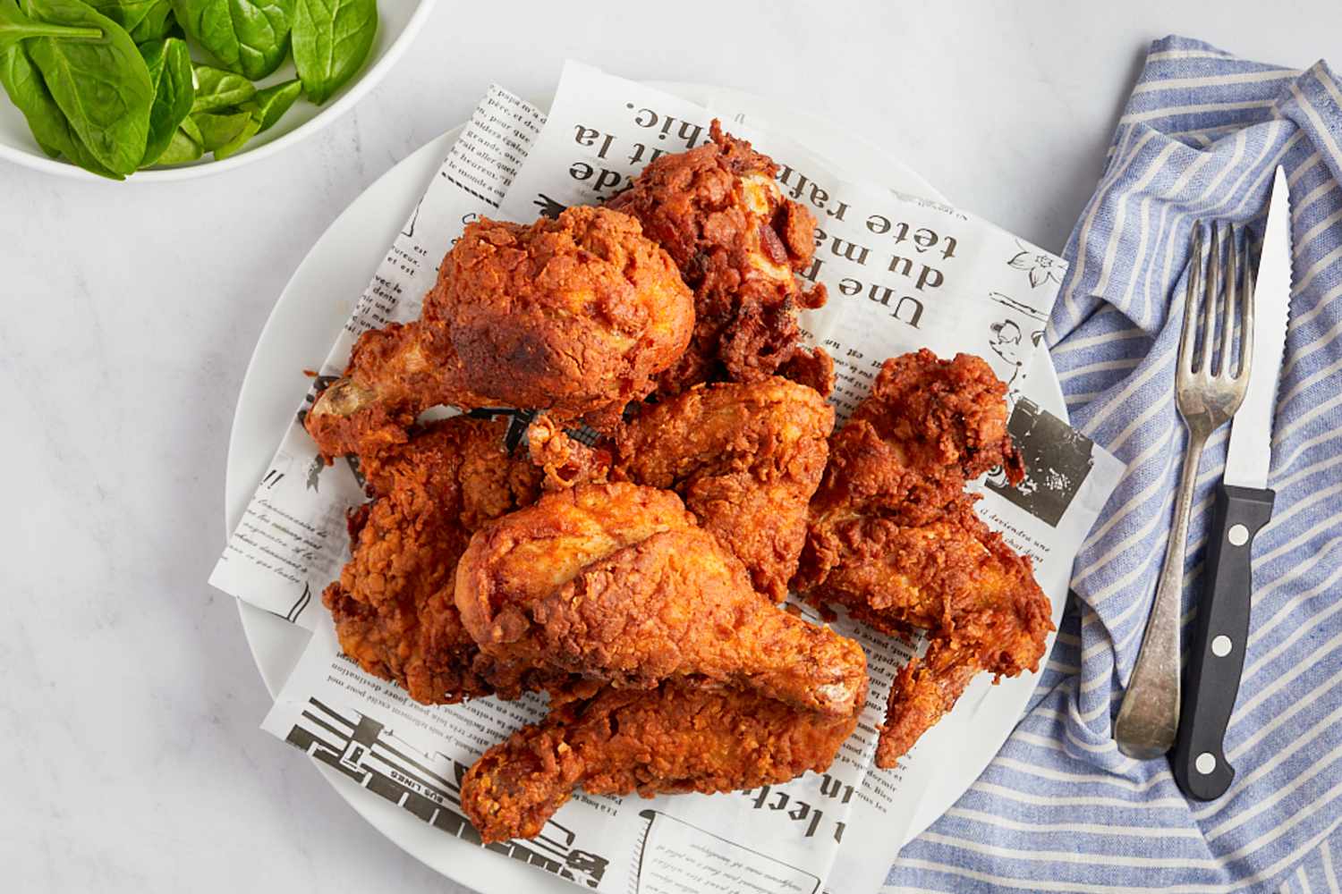 Plated piri piri fried chicken