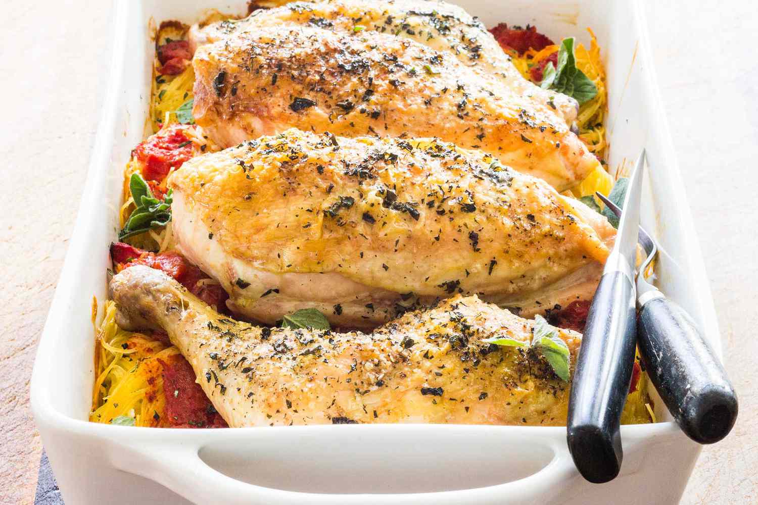 Roasted Chicken on Angel Hair