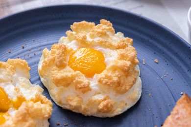 Cloud Eggs on a plate for breakfast