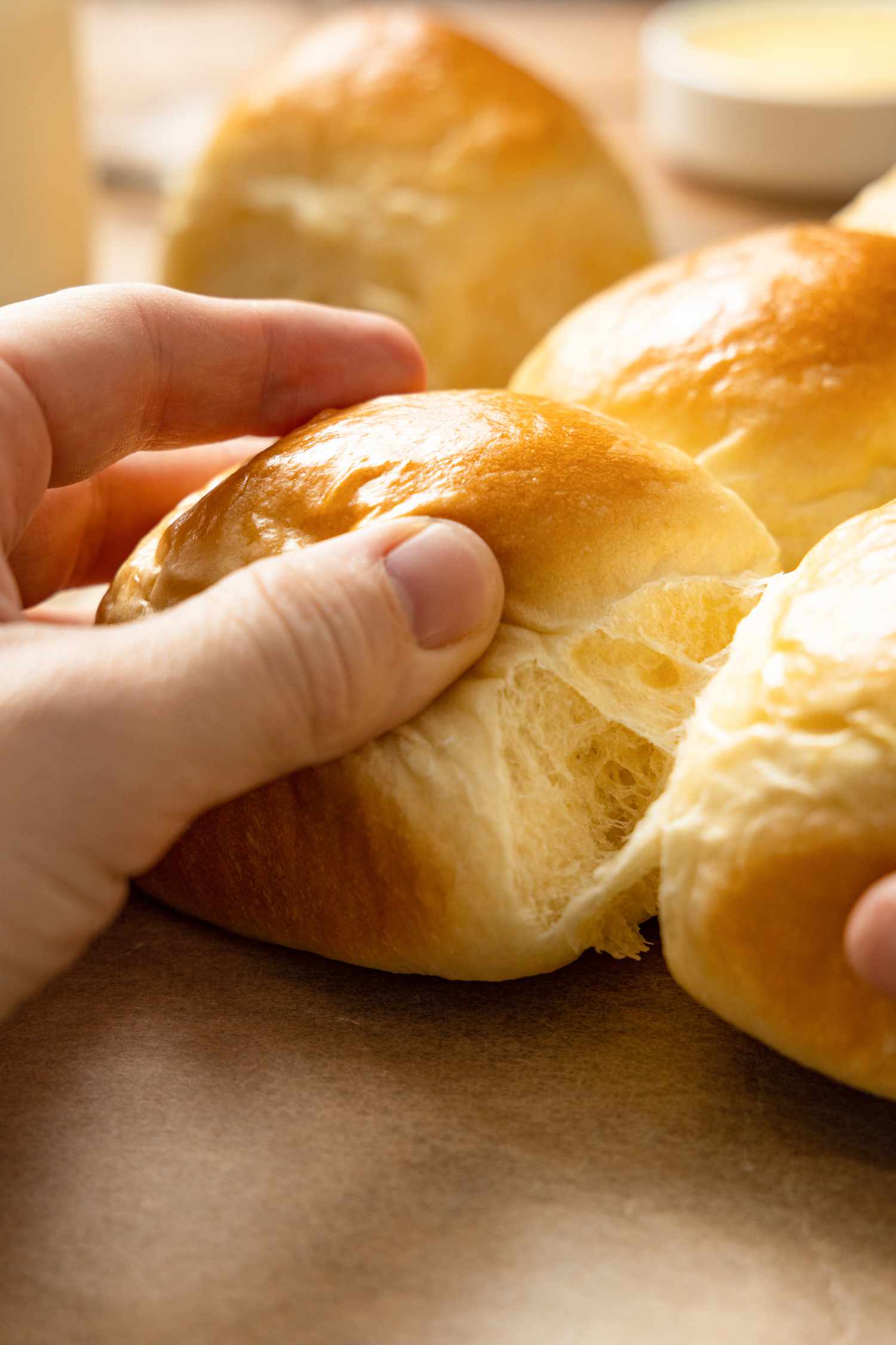 Milk Bread Rolls Torn Apart