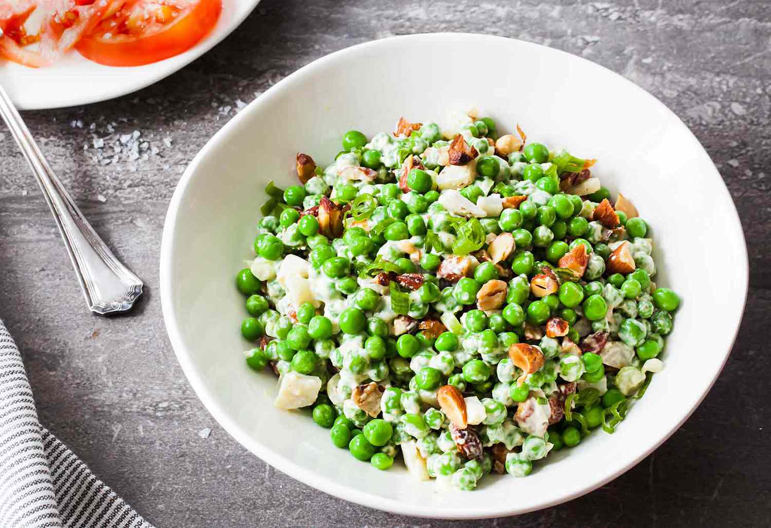 A bowl of cold pea salad