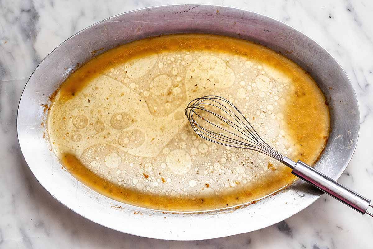 Best Baked Chicken Recipe make the gravy with a whisk