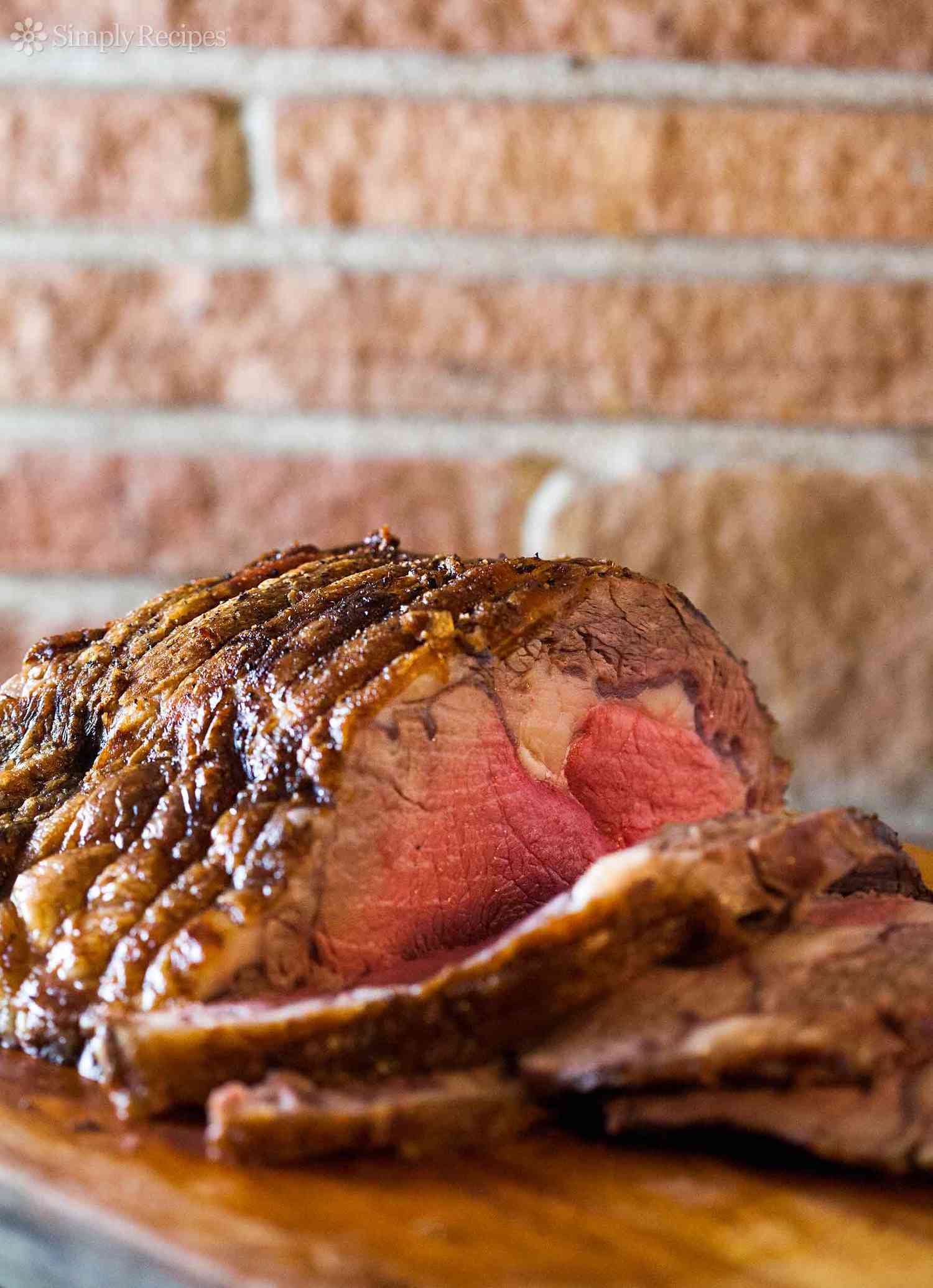 Sliced Prime Rib on a serving platter