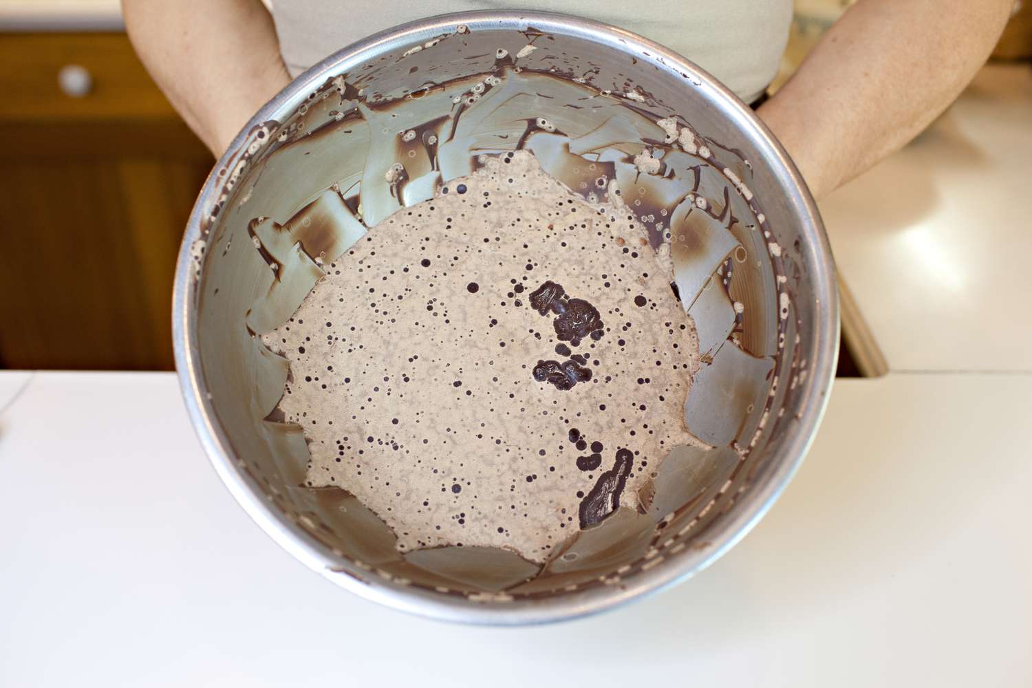 Bowl of Untempered Chocolate That Has Bloomed for How to Temper Chocolate