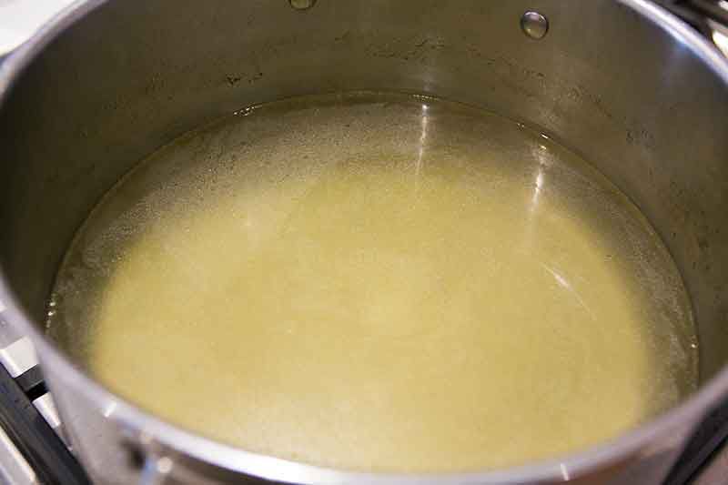 Chicken broth to make the best chicken soup.