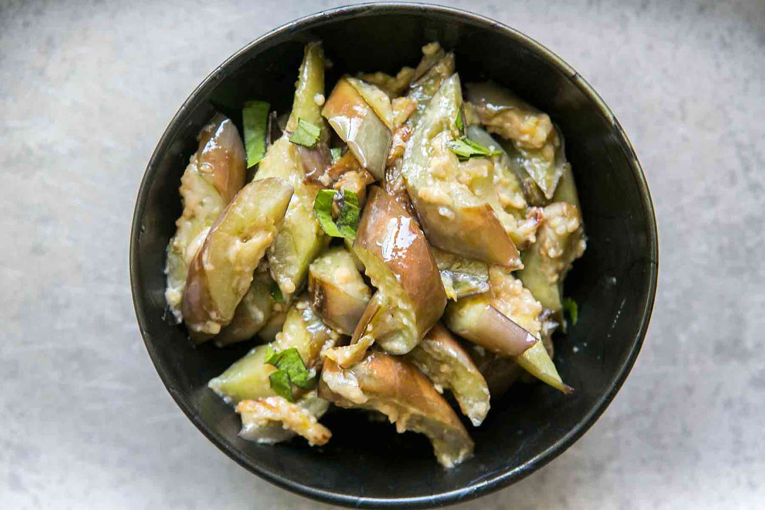 a bowl of eggplant