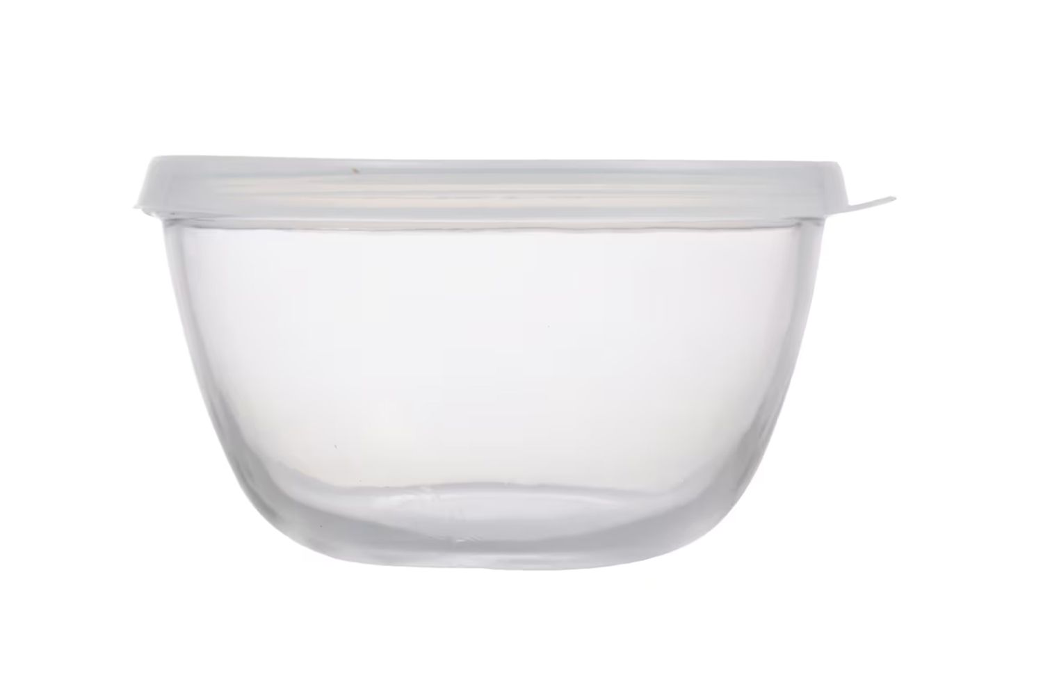 Clear plastic storage bowl with a fitted lid.