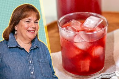 Ina Garten cut out next to a photo of her herbal tea