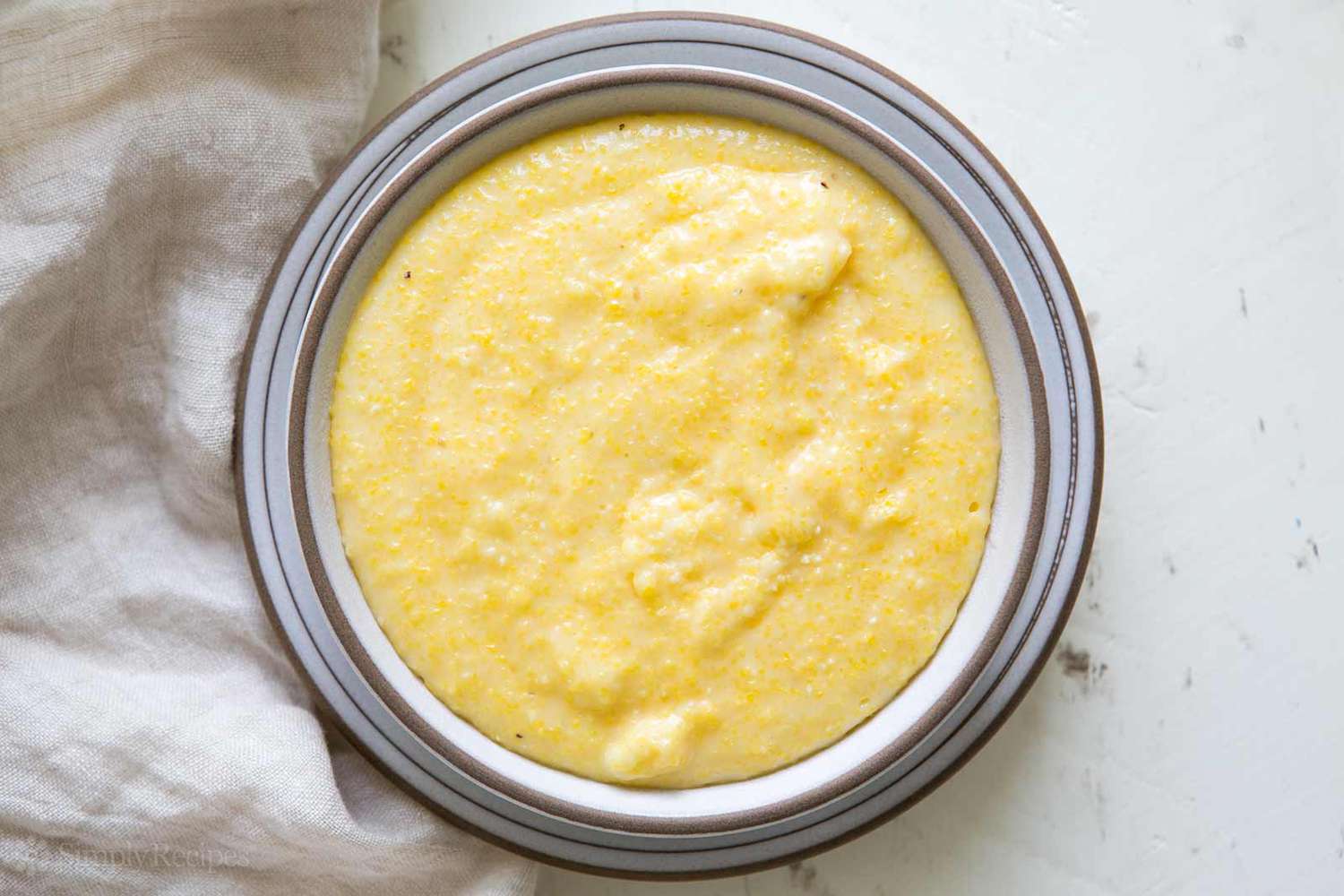 A bowl of polenta ready to eat