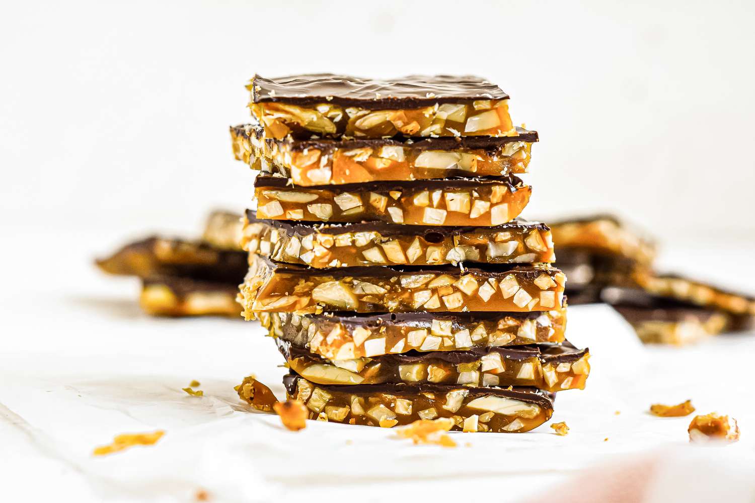 A stack of almond roca.