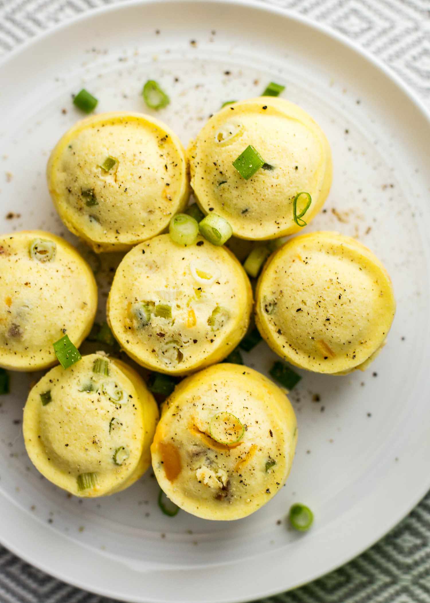 Copycat Starbucks Egg Bites made in the instant pot and served on a plate