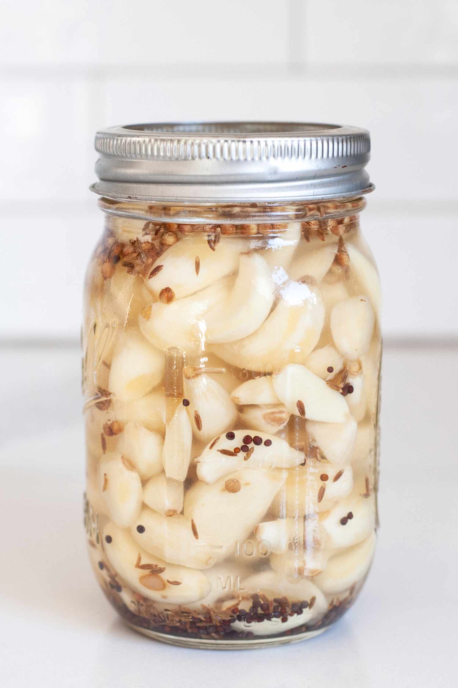 Pickled Garlic in a Jar