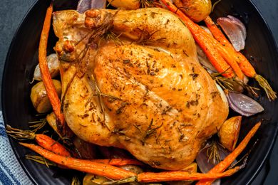 Roast chicken in cast iron skillet