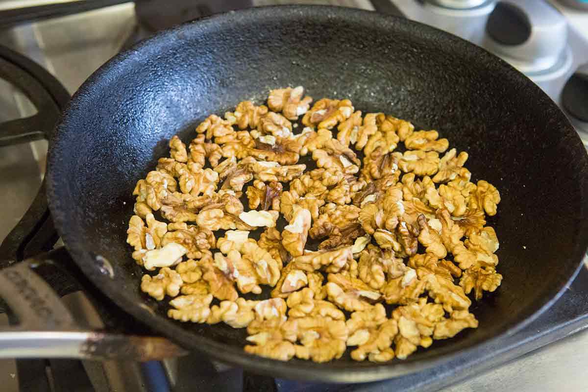 Turkey stuffing recipe toast the walnuts in a pan