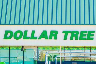 View of a Dollar Tree storefront with its sign visible