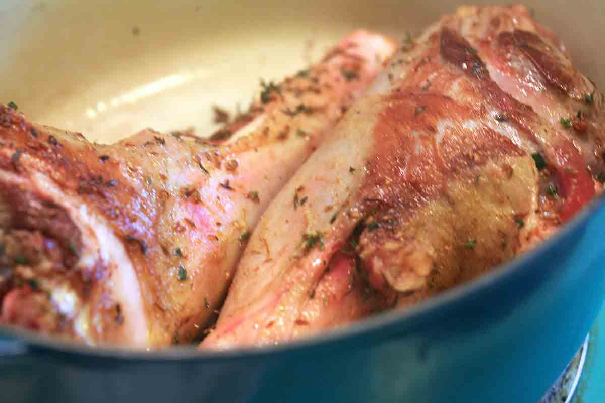 lamb shanks in pot
