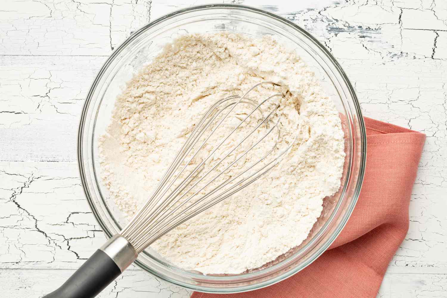 Dry Ingredients for Dark and Stormy Banana Bread Recipe Whisked Together in a Bowl 