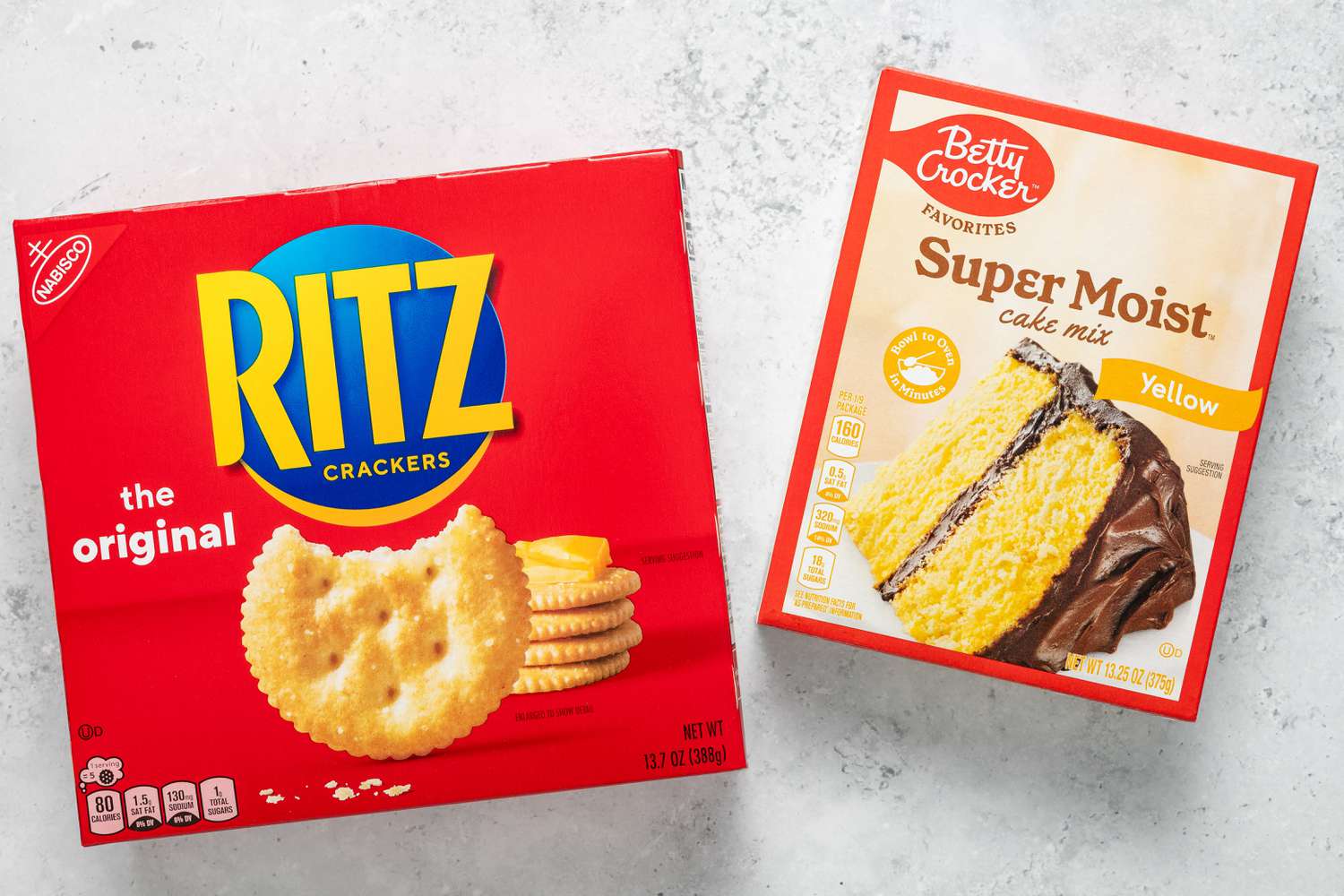 Ritz crackers and yellow cake mix