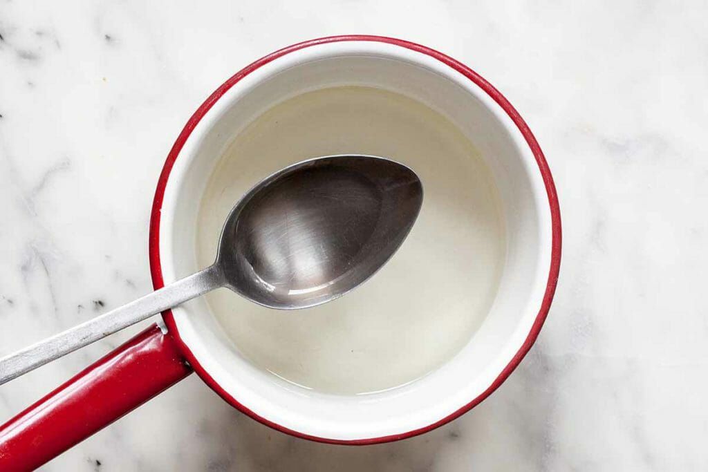 Let simple syrup cook in a pot