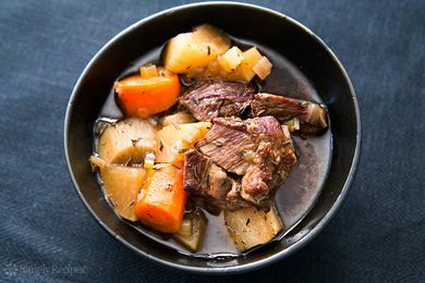 Crock Pot Guinness Beef Stew In Black Bowl