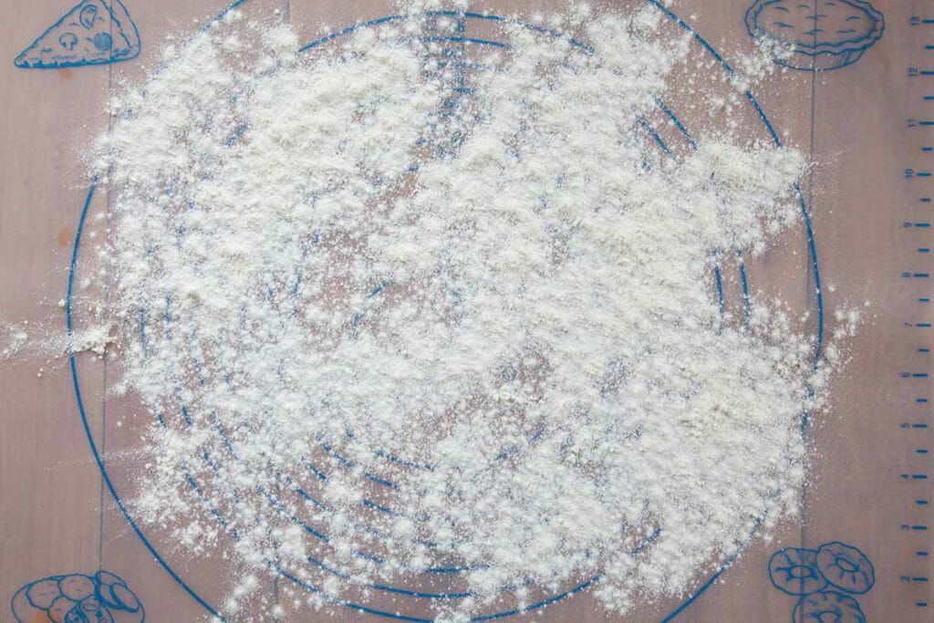 Flour a countertop before working with angel biscuit dough