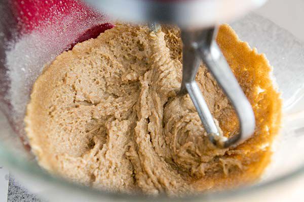 mixing chocolate chunk cookie dough 