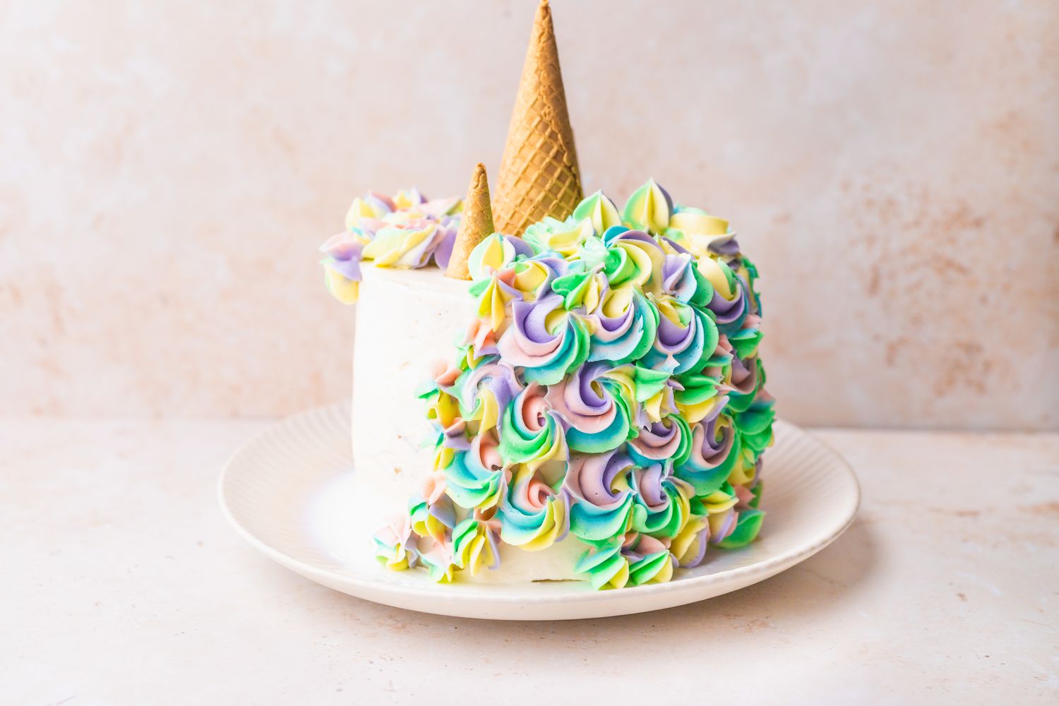 More Colorful Rosettes and Dollops for the Unicorn's Mane on Cake