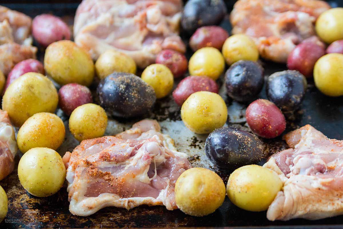 Sheet Pan Chicken with Broccoli and Potatoes