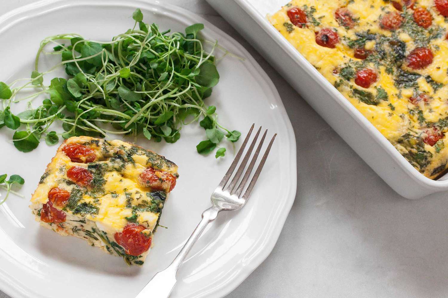 Frittata Squares with Spinach, Tomatoes, and Feta