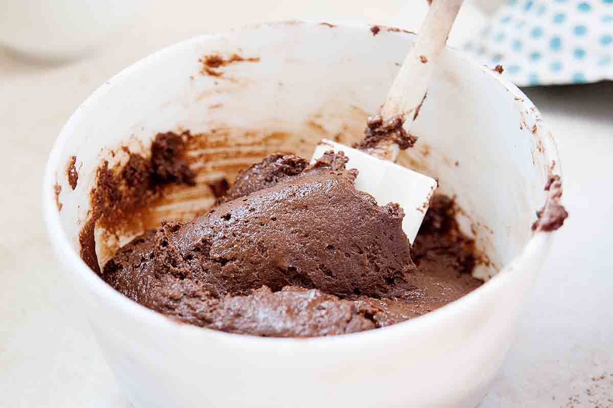 Chocolate and Sour Cream Cake - batter almost mixed