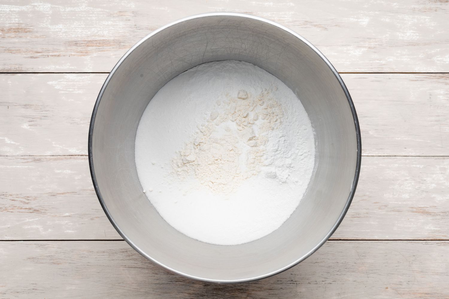 Mixer Bowl With Shortcake Cake Dry Ingredients