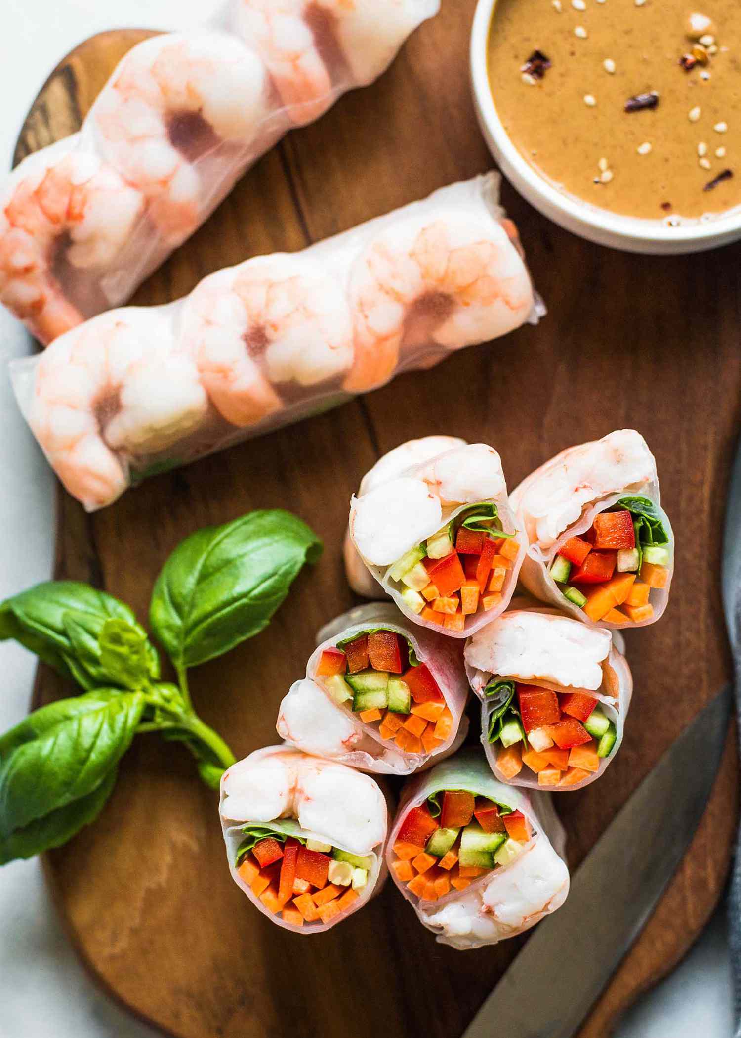 Shrimp Spring Rolls with Peanut Sauce