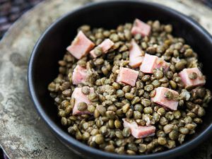 Lentils and leftover Ham