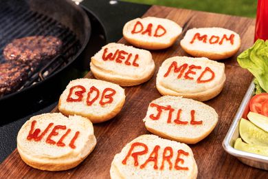 labeled burger buns