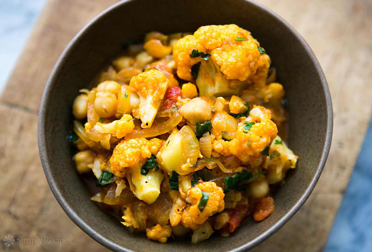Cauliflower Chickpea Curry in a bowl