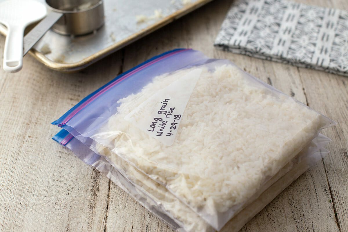 bags of rice ready to be frozen