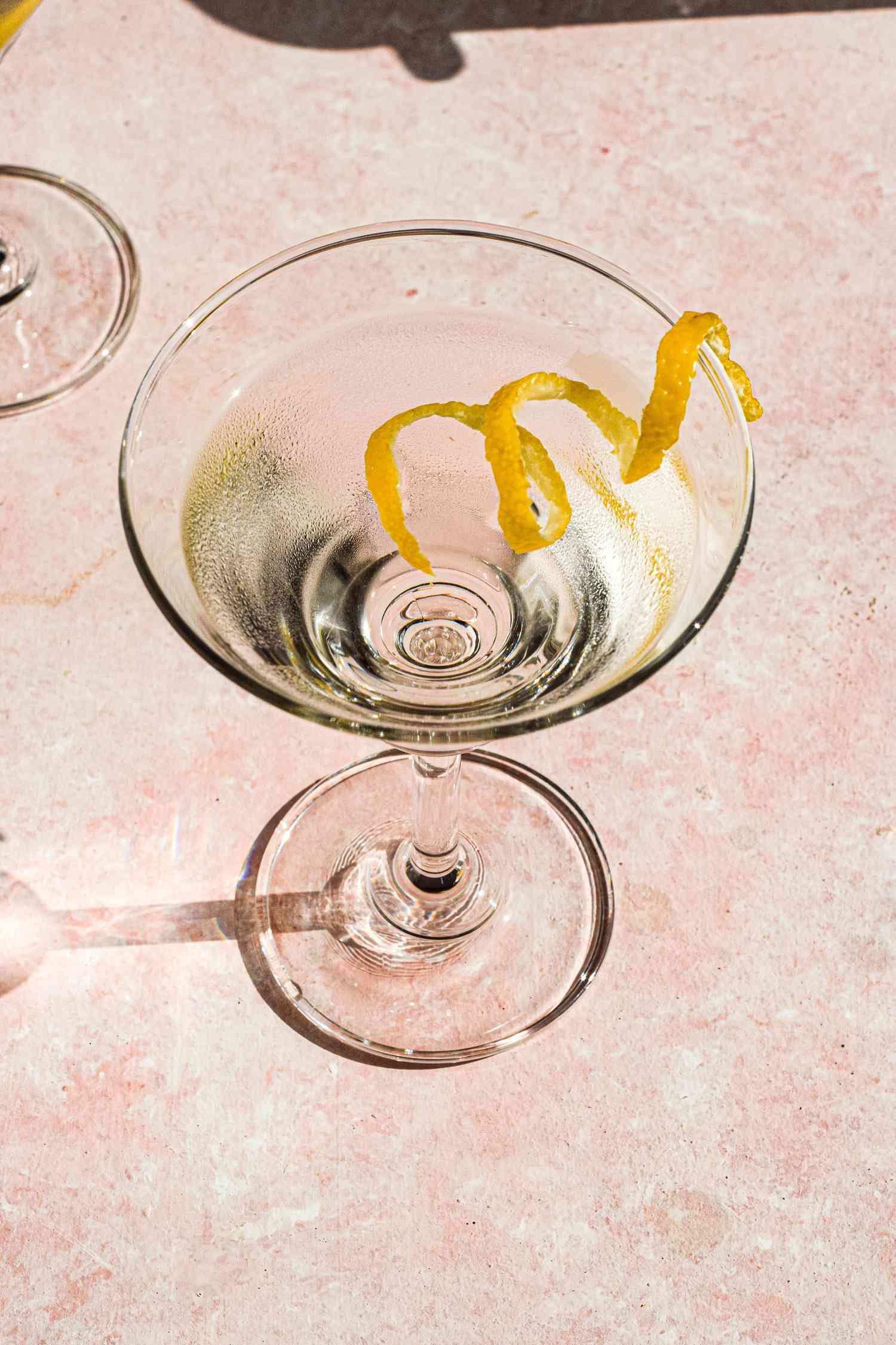 Martini vodka with lemon zest