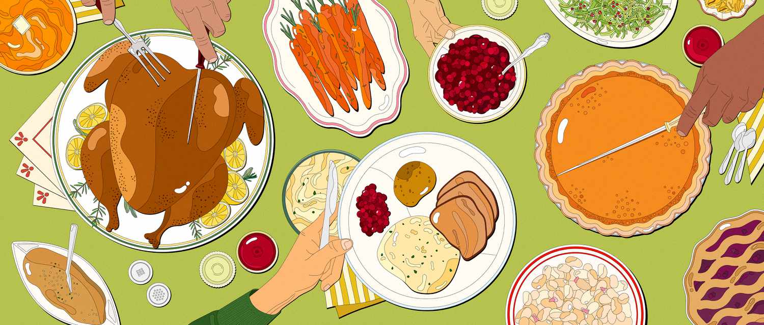Thanksgiving potluck table 