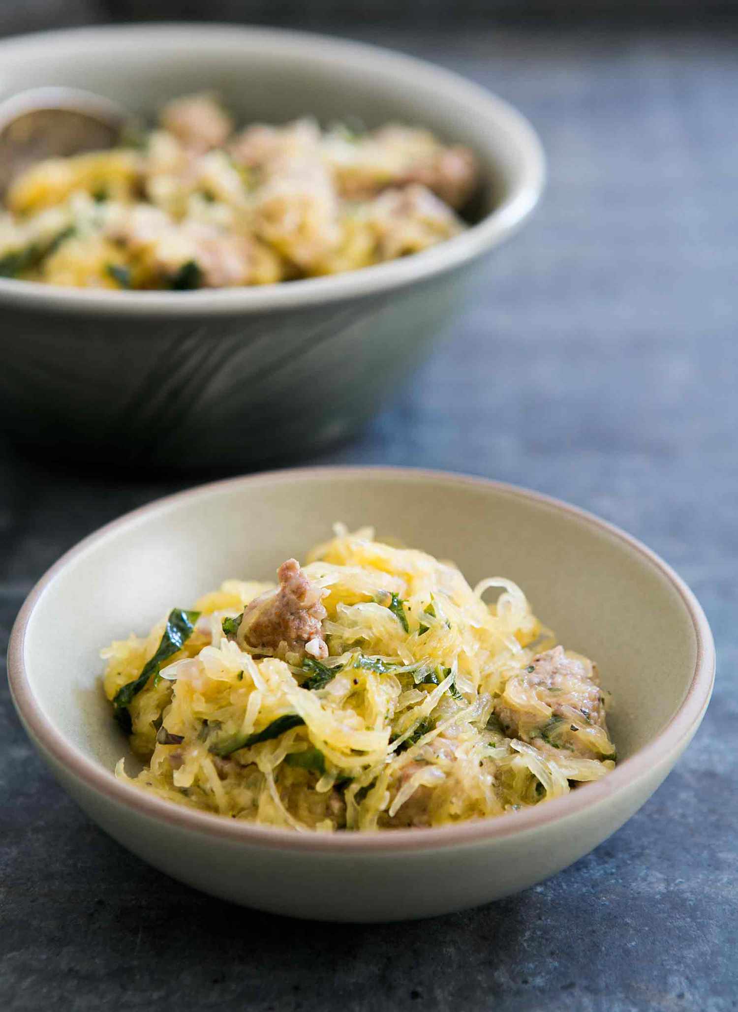 Spaghetti Squash with Sausage and Kale