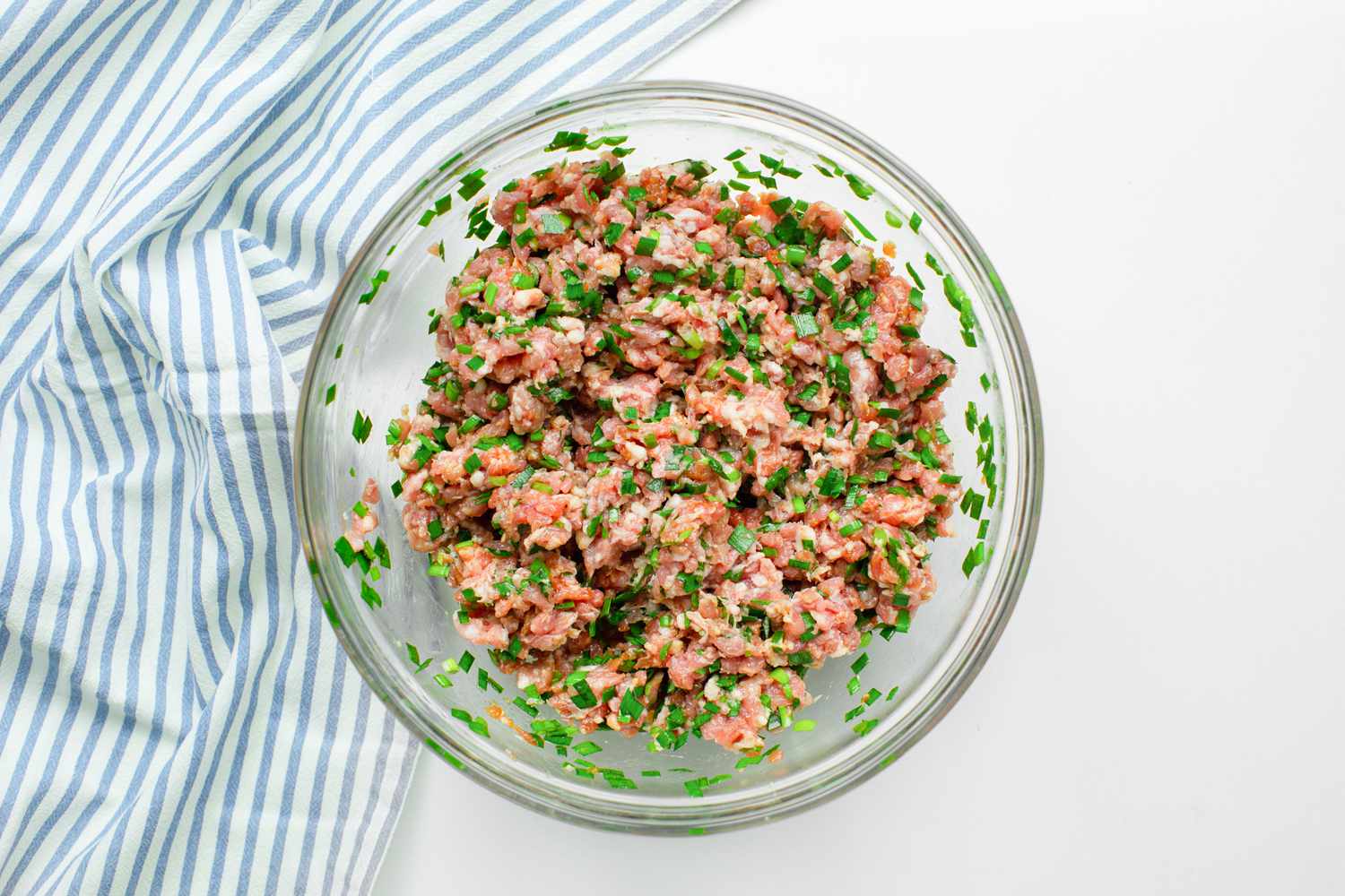 Pork and Chive Dumpling Filling Mixed Together