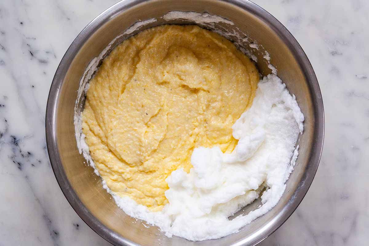 Grits Casserole Recipe - grits and eggwhites in bowl