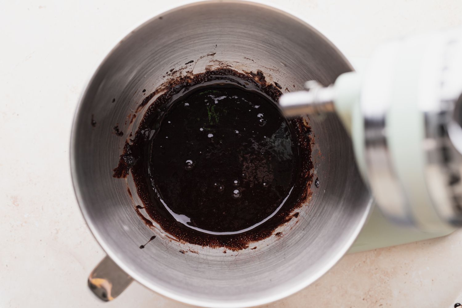 Eggs mixed in to the batter for chocolate crinkles.