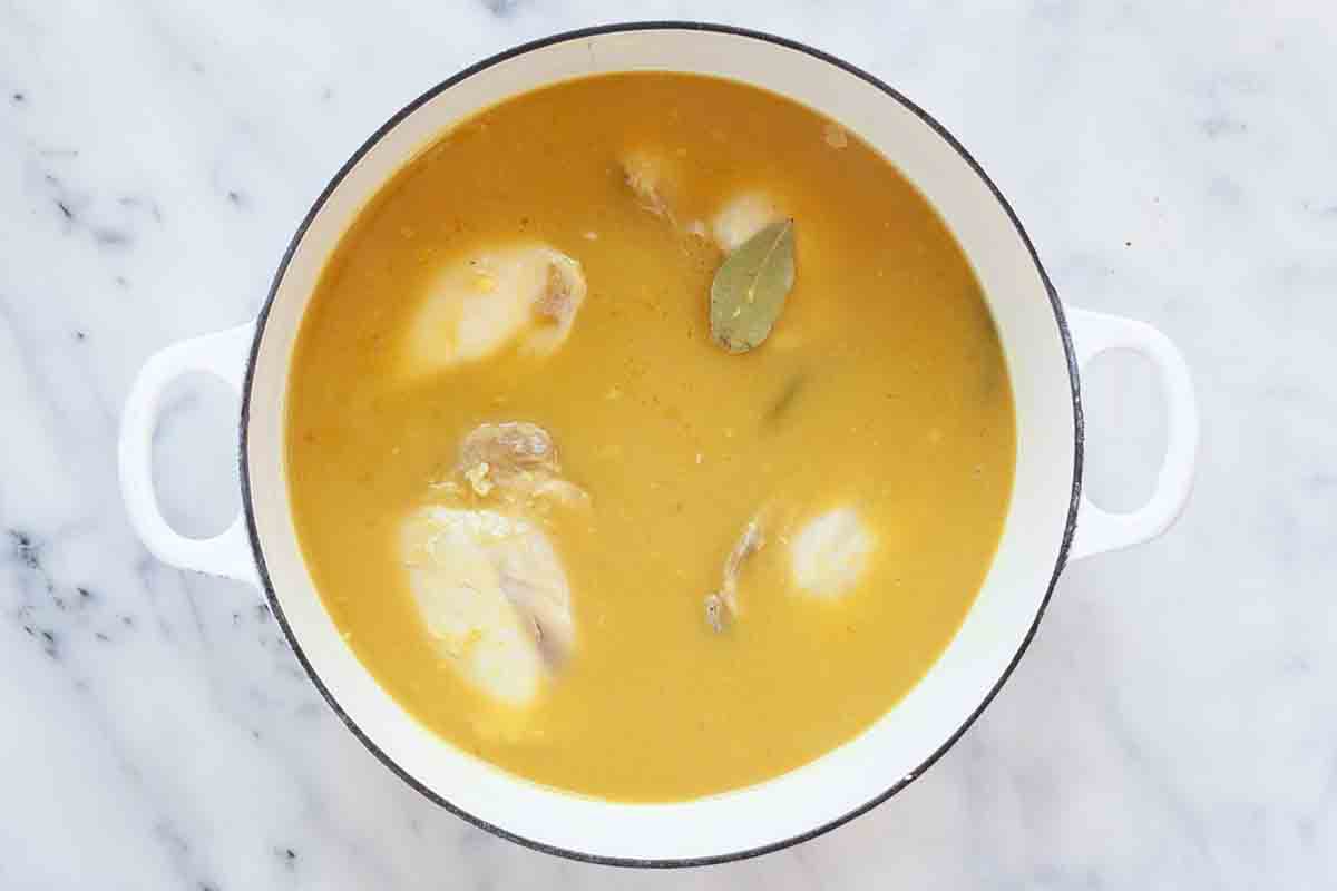 Chicken Stew with Chicken Thighs add the chicken