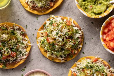 Many Mexican Tostadas for dinner