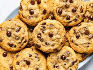 copycat subway chocolate chip cookies on a platter