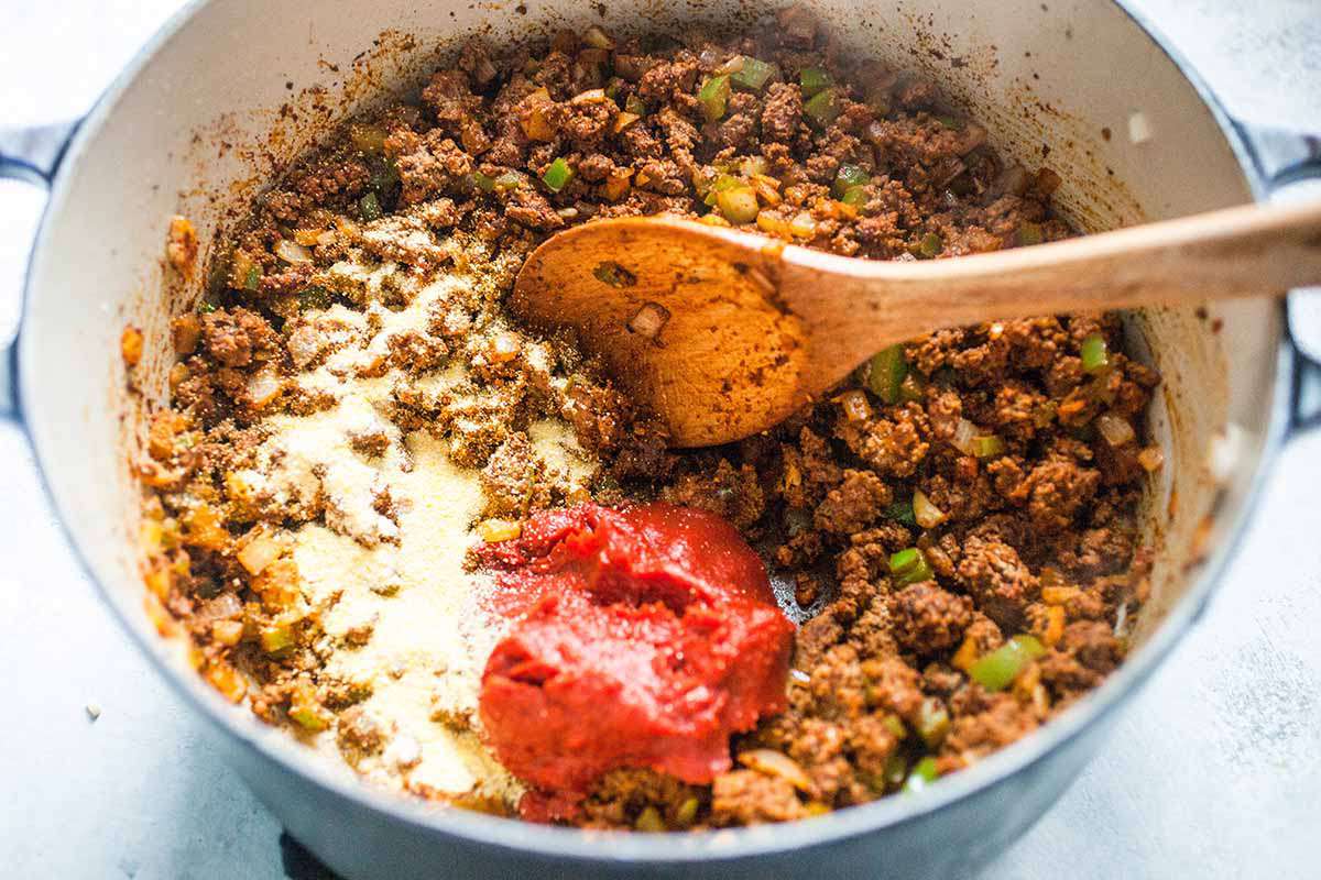 Chili Recipe No Beans add the tomatoes