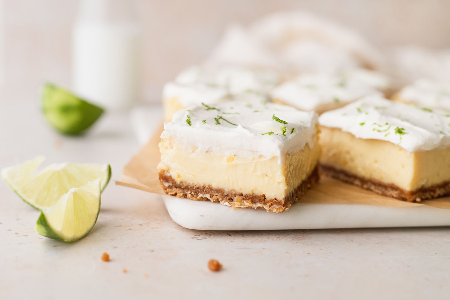 Styled key lime bars