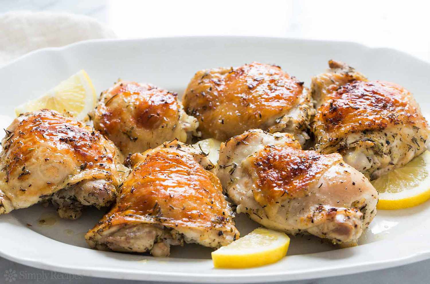 Baked Lemon Chicken on Plate 